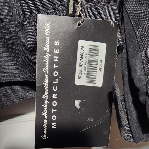 Harley Davidson Mens Medium Black Gray Motorcycle Riding Jacket w/ Pads - Picture 4 of 4